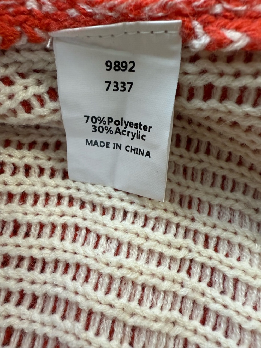 BTFBM Women’s L Boho Eclectic Orange Checkerboard Oversized Cardigan Sweater - Picture 10 of 10